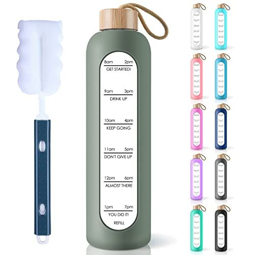 PROBTTL 32 Oz Borosilicate Glass Water Bottle